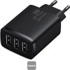 Baseus nabíječka do sítě Compact 3xUSB 17W černá