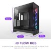 NZXT skříň H9 Flow RGB dvoukomorová ATX / 1x140 RGB mm / 1x 120mm RGB fan / prosklená / černá