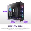 NZXT skříň H9 Flow RGB+ dvoukomorová ATX / 2x140 mm RGB fan / 1x120 RGB fan / prosklená / controller / černá