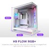 NZXT skříň H9 Flow RGB+ dvoukomorová ATX / 2x140 mm RGB fan / 1x120 RGB fan / prosklená / controller / bílá