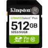 KINGSTON Canvas Select Plus Gen3 512GB SDXC / C10 / UHS-I U3 V30 / up to  150MB/s