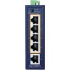 Planet ISW-504PT-E průmyslový kompaktní switch, 1x10/100TX, 4x10/100TX PoE+ 802.3at 120W, -40~75°C, 48-55VDC , IP40
