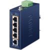 Planet ISW-504PT-E průmyslový kompaktní switch, 1x10/100TX, 4x10/100TX PoE+ 802.3at 120W, -40~75°C, 48-55VDC , IP40
