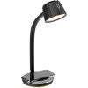 IMMAX LED stolní lampička PERLA/ Qi nabíjení/ 18W/ DC 12V/1,5A/ 270lm/ černo-šedá/ kovový detail