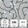 LED vánoční řetěz, 24 m, venkovní i vnitřní, studená bílá, programy, časovač