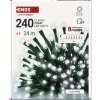 LED vánoční řetěz, 24 m, venkovní i vnitřní, studená bílá, programy, časovač