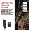 LED vánoční řetěz, 50 m, venkovní i vnitřní, studená bílá, programy, časovač