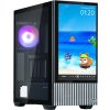 Zalman skříň Z10 DS / Middle Tower / 3x120mm fan / 2x USB 3.0 / USB-C / odnímatelný 15.6 displej / tvrzené sklo / černá