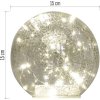 LED vánoční skleněná koule – zlatá, 15 cm, 3x AA, vnitřní, teplá bílá, časovač