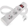 Přepěťová ochrana – 3 zásuvky, 1,5 m, bílá