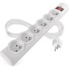 Přepěťová ochrana – 6 zásuvek, 1,5 m, bílá