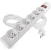 Přepěťová ochrana – 6 zásuvek, 3 m, bílá