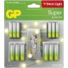 GP alkalická baterie SUPER AA 12 + AAA 12 + LED řetěz BL