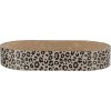 Kartonové škrabací lůžko LEO, s catnipem, 63 x 10 x 35 cm, hnědá/leopardí