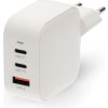 NEDIS síťová nabíječka/ 70 W/ PD 3.0/ rychlé nabíjení/ 1.5 / 2.25 / 2.5 / 3.0 / 3.5 A/ USB-A/ 2x USB-C/ bílá
