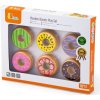 Dětská dřevěná hračka Viga sada 6 dřevěných donutů