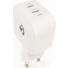 NEDIS síťová nabíječka/ 45 W/ PD 3.0/ rychlé nabíjení/ 2.25 / 3.0 A/ 2x USB-C/ bílá