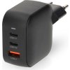 NEDIS síťová nabíječka/ 70 W/ PD 3.0/ rychlé nabíjení/ 1.5 / 2.25 / 2.5 / 3.0 / 3.5 A/ USB-A/ 2x USB-C/ černá