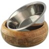 Miska Dog Fantasy nerez v dřevě, zaoblená 400ml