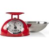 NEDIS Melissa kuchyňská váha/ analogová/ nosnost 5kg/ vyjímatelná mísa/ nerezová ocel/ červená