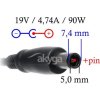 TRX Akyga 90W napájecí adaptér/ nabíječka/ HP/ Compaq/ 19V/ 4.7A/ 7.4x5.0mm konektor + pin/ neoriginální