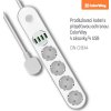 COLORWAY Prodlužovací napájecí přívod/ 4x Schuko/ 4x USB 5V / kabel 2m