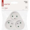 Rozbočovací zásuvka 3× kulatá, bílá