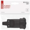 Gumová zásuvka pro prodlužovací kabel, černá