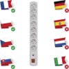 Přepěťová ochrana – 8 zásuvek 1,5m, šedá