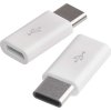Adaptér micro USB-B 2.0 / USB-C 2.0, bílý, 2 ks