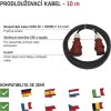 3 fázový venkovní prodlužovací kabel 10 m / 1 zásuvka / černý / guma / 400 V / 2,5 mm2
