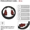 3 fázový venkovní prodlužovací kabel 25 m / 1 zásuvka / černý / guma / 400 V / 2,5 mm2