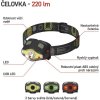 COB LED + LED čelovka P3536, 220 lm, 100 m, 3× AAA