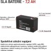 Bezúdržbový olověný akumulátor 12 V/7,2 Ah, faston 6,3 mm