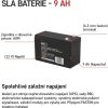 Bezúdržbový olověný akumulátor 12 V/9 Ah, faston 6,3 mm