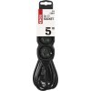 Prodlužovací kabel 5 m / 3 zásuvky / černý / PVC / 1 mm2