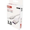 Nabíjecí a datový kabel USB-A 2.0 / USB-C 2.0, 1,5 m, bílý