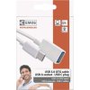 Datový OTG kabel USB-A 3.0 / USB-C 3.0  s funkcí redukce, 15 cm, bílý