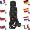 Prodlužovací kabel 5 m / 3 zásuvky / s vypínačem / černý / PVC / 1 mm2