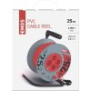 Prodlužovací kabel na bubnu 25 m / 4 zásuvky / červený / PVC / 230 V / 1,5 mm2