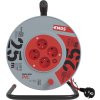 Prodlužovací kabel na bubnu 25 m / 4 zásuvky / červený / PVC / 230 V / 1,5 mm2
