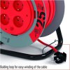 Prodlužovací kabel na bubnu, pevný střed / 25m / 4 zásuvky / červený / PVC / 230V / 1,5mm2