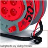 Prodlužovací kabel na bubnu, pevný střed / 50m / 4 zásuvky / červený / PVC / 230V / 1,5mm2
