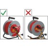 Prodlužovací kabel na bubnu, pevný střed / 50m / 4 zásuvky / červený / PVC / 230V / 1,5mm2