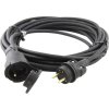 Venkovní prodlužovací kabel 30 m / 1 zásuvka / černý / guma / 230 V / 1,5 mm2