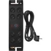 Přepěťová ochrana 1800J – 8 zásuvek, 3m, černá