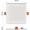 LED vestavné svítidlo VIXXO, čtvercové, bílé, 13,5W neut.b.,IP65