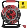 Venkovní prodlužovací kabel na bubnu 25 m / 4 zás. / černý / guma-neopren / 230V / 1,5 mm2