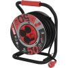 Venkovní prodlužovací kabel na bubnu 50 m / 4 zás. / černý / guma-neopren / 230V / 1,5 mm2
