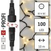 Profi LED spojovací řetěz černý, 10 m, venkovní i vnitřní, teplá bílá